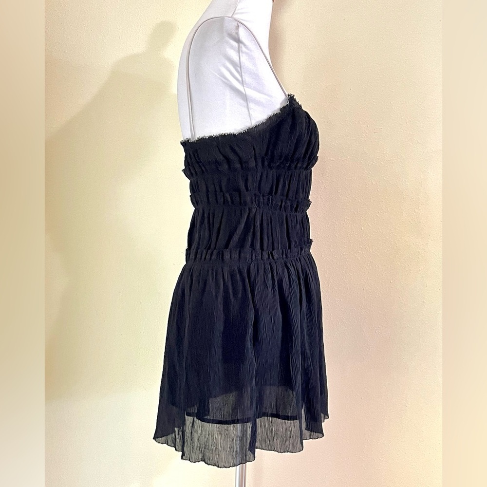 Zara Black Mini Dress with White Straps - Picture 7 of 12